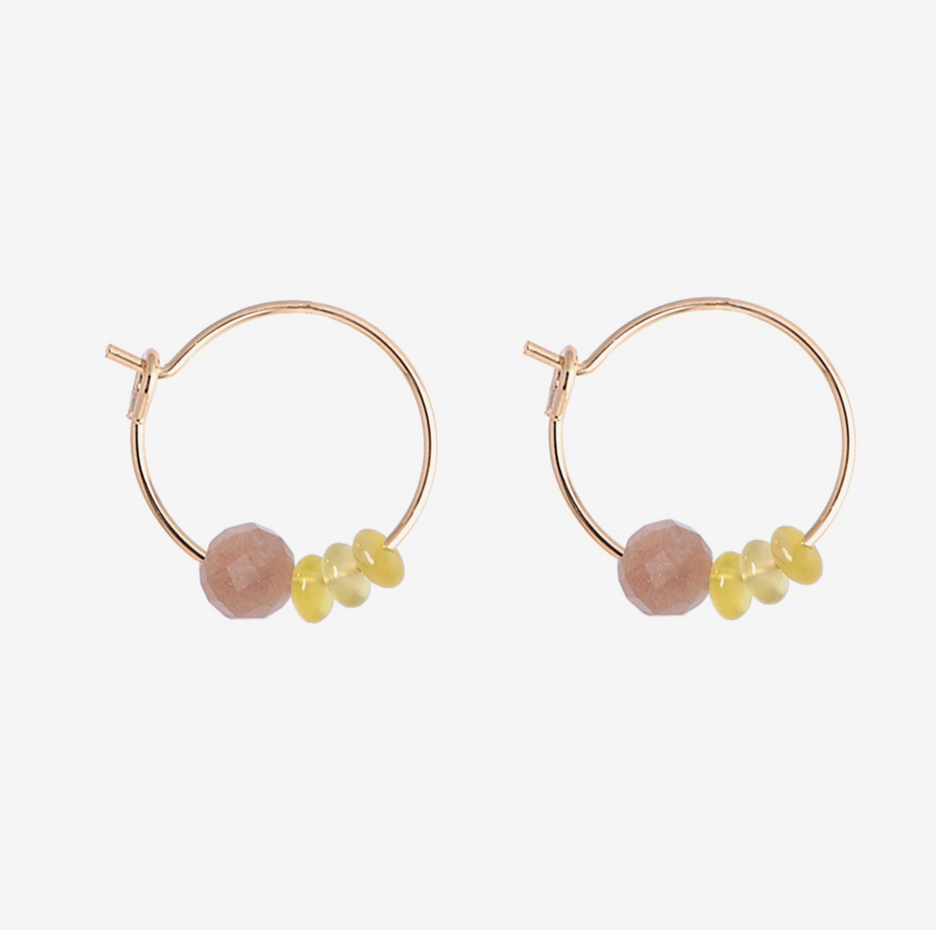 Titlee Claremont Pink Pearl Hoop Earrings