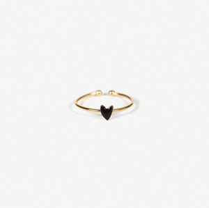 Titlee Grant Heart Ring Black