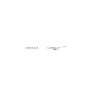 Leah Alexandra Pave Bar Studs Silver