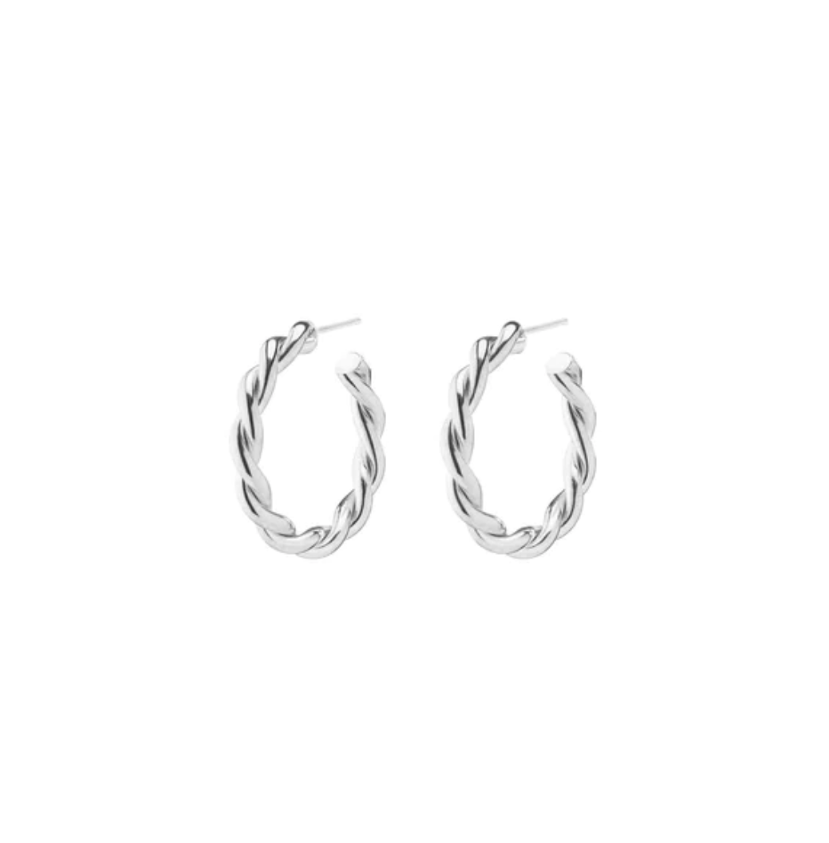 Leah Alexandra Twist Hoops Silver