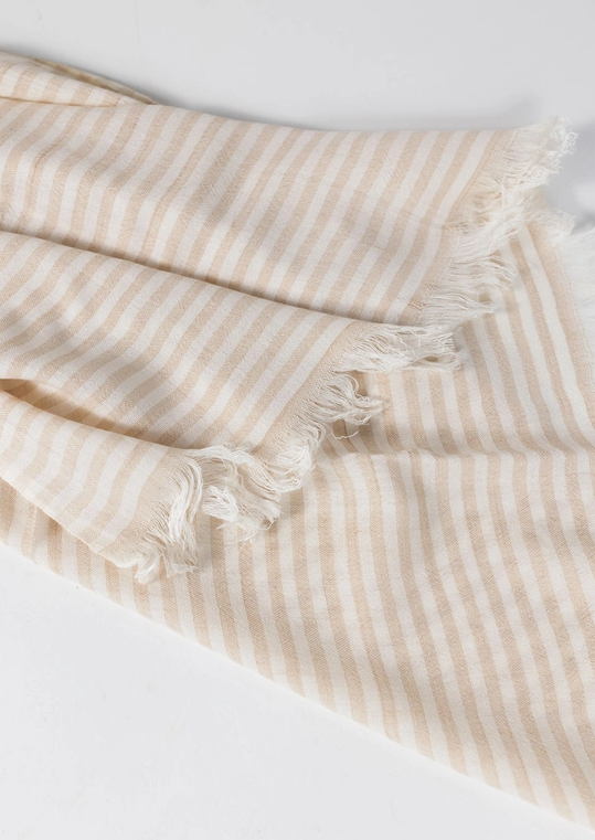 Nicely Neutral Striped Scarf