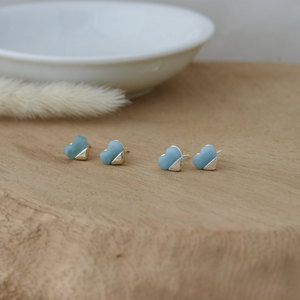 Glee Full Heart Studs Amazonite