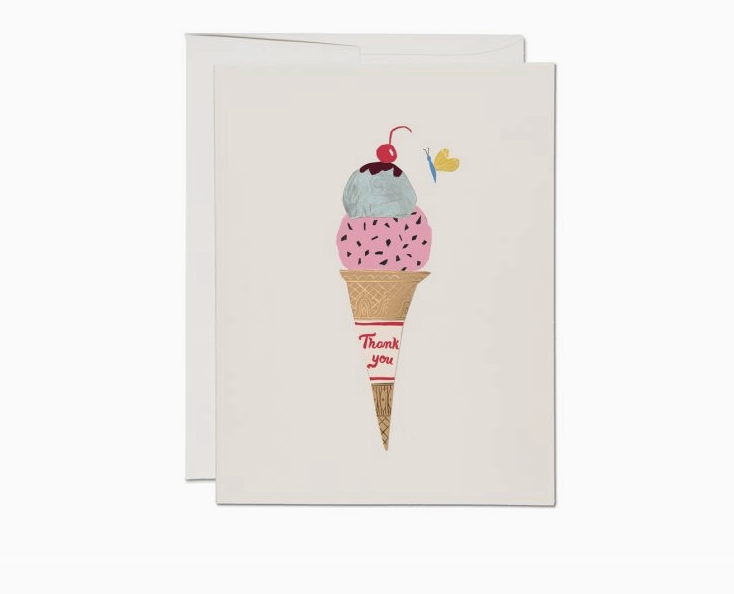 Ice Cream Cone Thank You Card