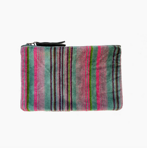 Napoli Velvet Pouch Hailey Stripe Teal