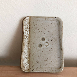 Handmade Ceramic Soapdish Crackle