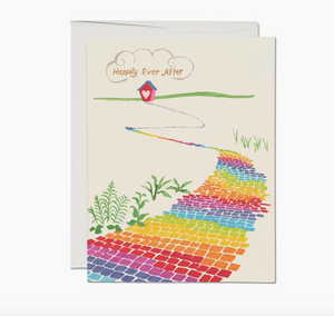 Rainbow Brick Road Wedding Card