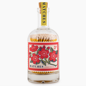 Glass Bottle Matches-  Flowers