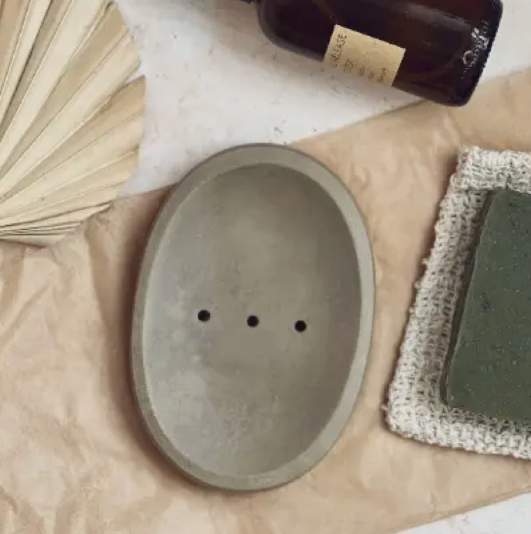 Concrete Oval Soap Dish