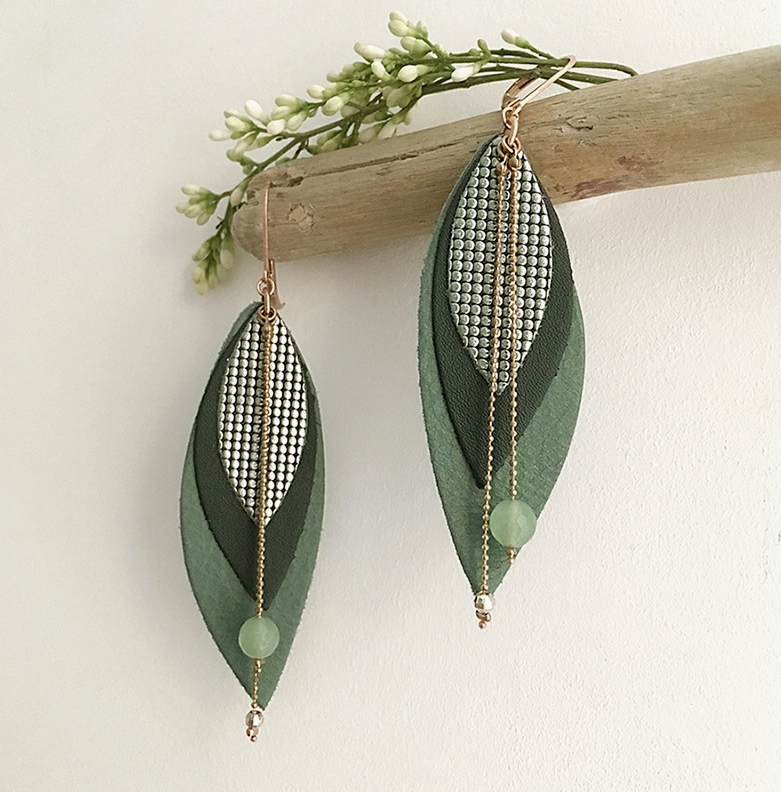 Earrings Pop Vert De Gris