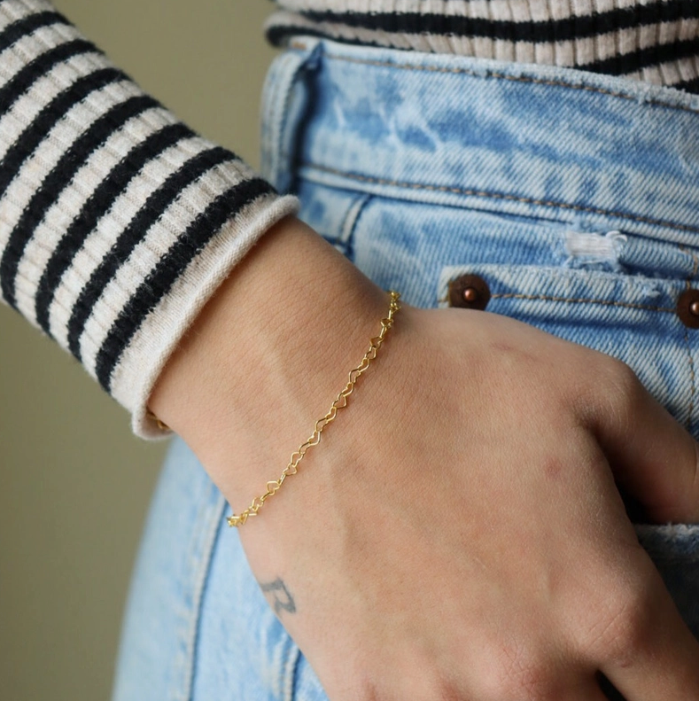 Token Heart Chain Bracelet