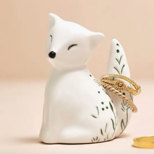 Ceramic Fox Ring Holder