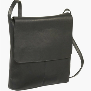 Leather Flap Over Crossbody Shoulder Bag