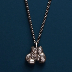 925 Oxidized Sterling Silver Boxing Gloves Necklace