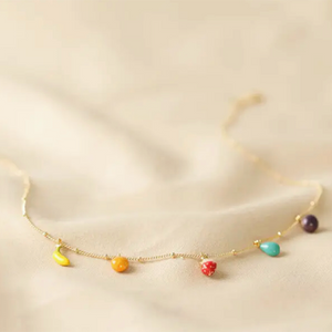 Enamel Fruit Charm Necklace