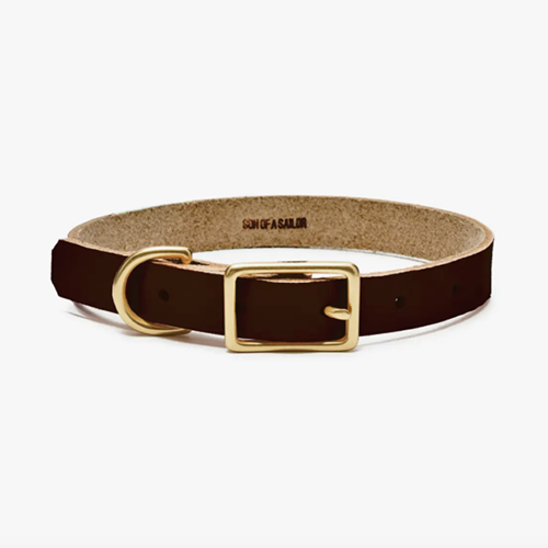 Willis Pet Collar Dark Brown Medium