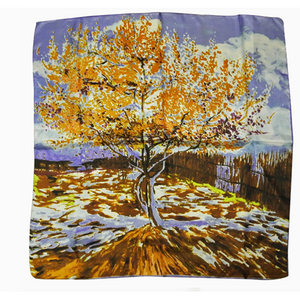 Silk Scarf Peach Tree