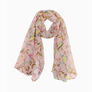 Bird Print Scarf Pink