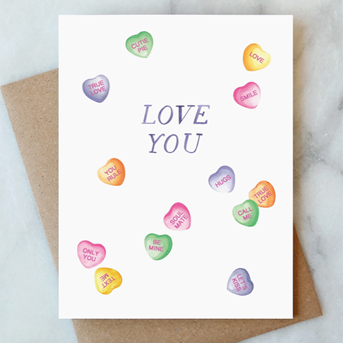 Candy Hearts Card