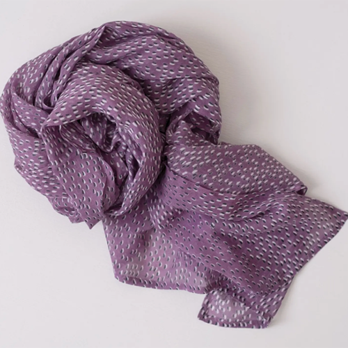 Shadow Dot Lilac Block Printed Scarf