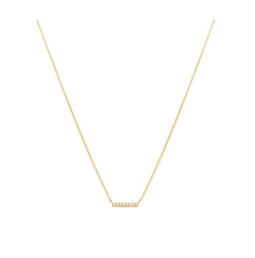 Leah Alexandra Pave Bar Necklace CZ